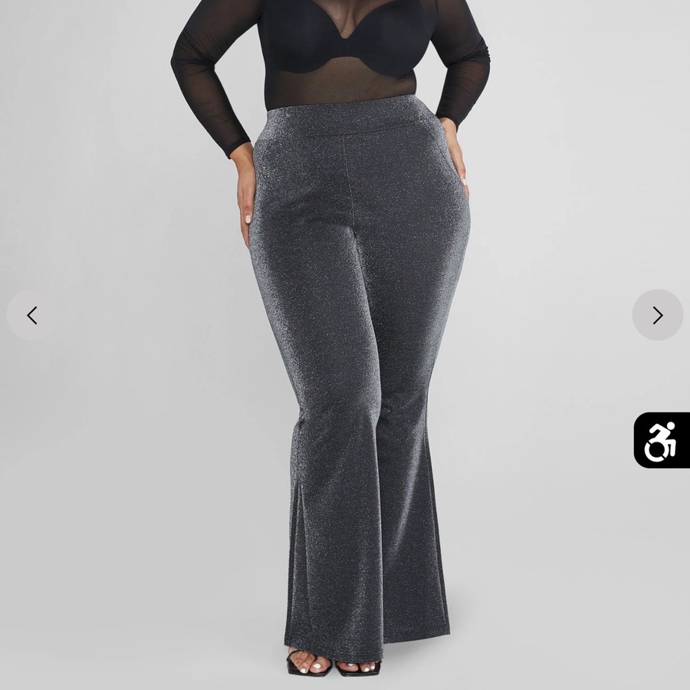 Fashion to Figure NWT Elegant Black Glitter Women's Pants